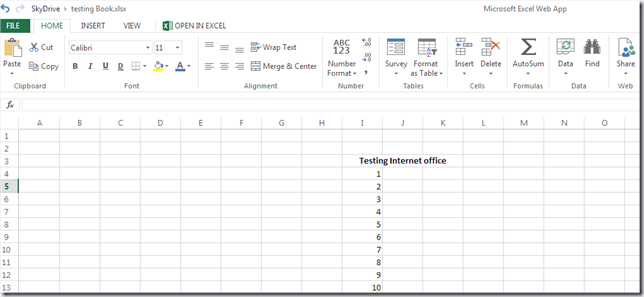 internet web app excel