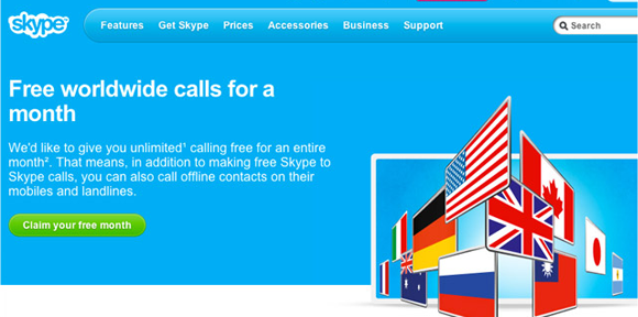 Skype ให้โทร Unlimited Worldwide โทรหาเบอร์บ้านหรือเบอร์มือถือไทยได้ไม่จำกัดนาที